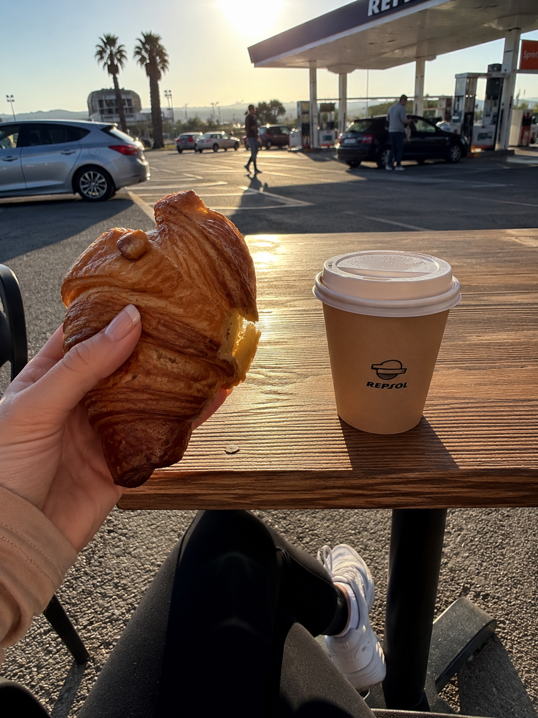 Coffee stop on the road from Madrid