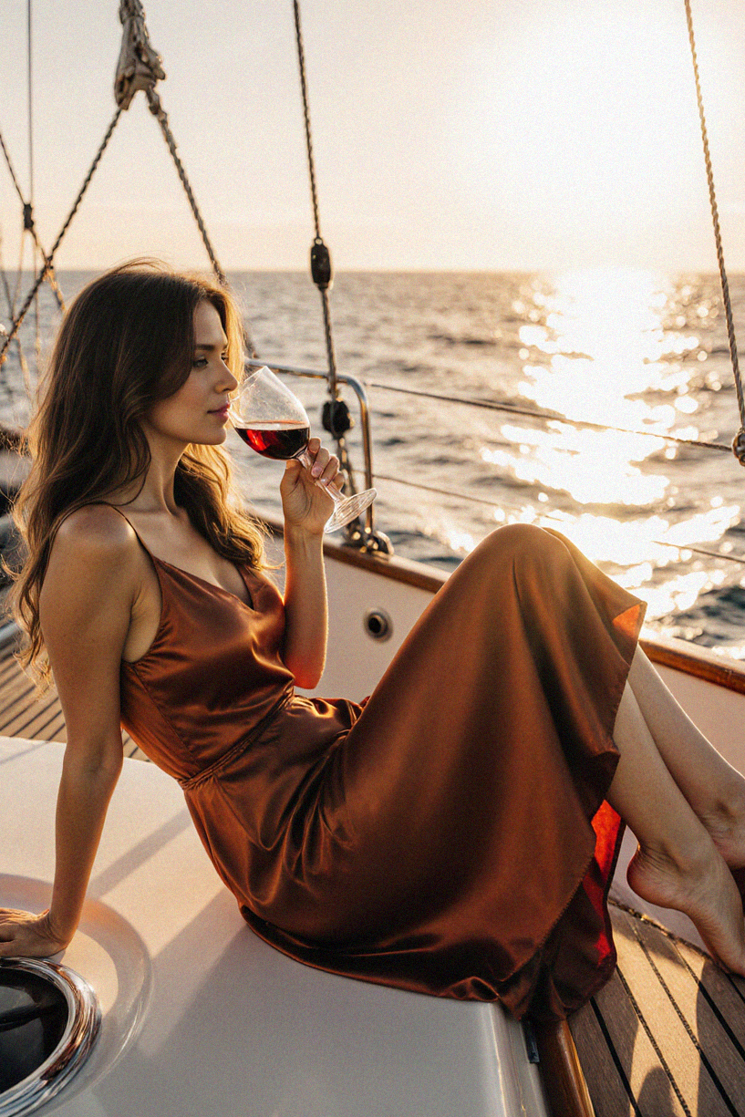 Sardinian sunset by boat